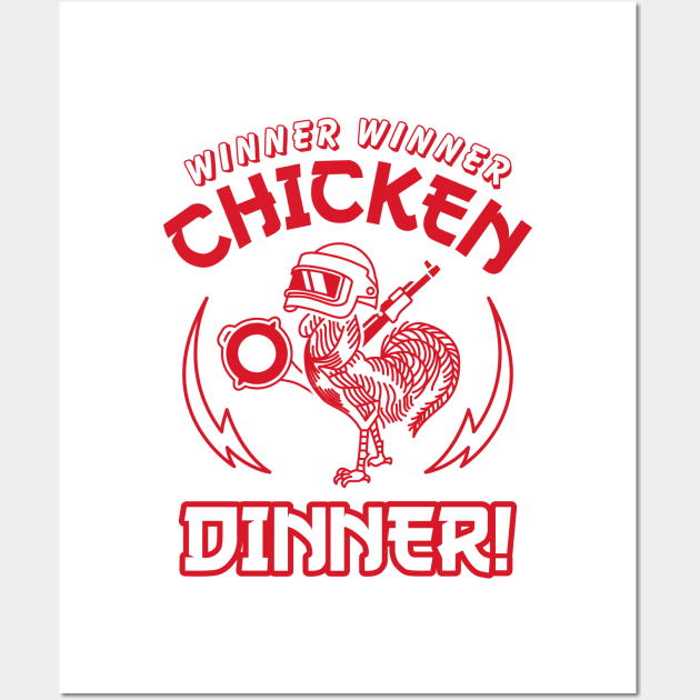 PUBG Sriracha Sauce Chicken Dinner v2 Wall Art by chibifyproject